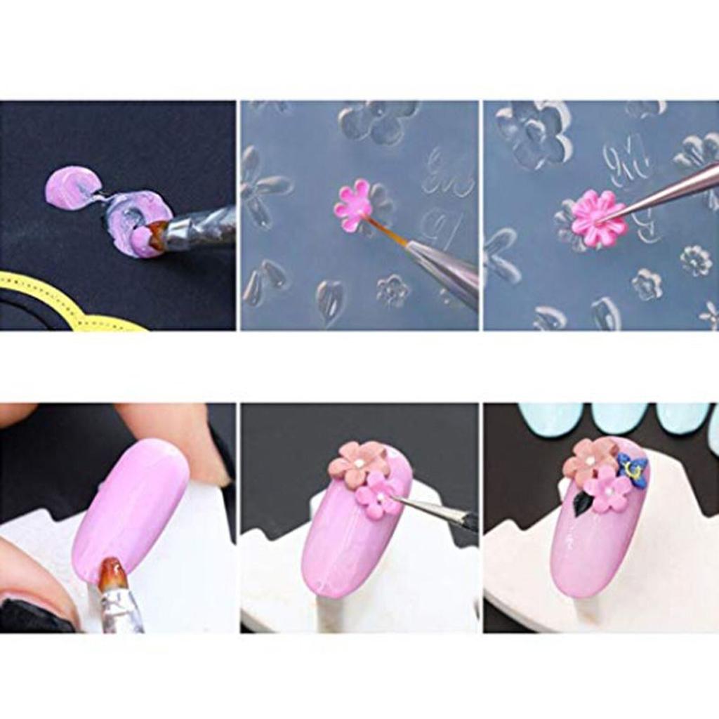 Silicone Nail Art Stamp Mold With Elegant Floral Relief Patterns Handmade Manicure Creation Mould for Craft Lover