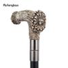 Silver Resin Bear Tree Root Head Walking Cane Fashion Decorative Steel Stick Gentleman Elegant Cosplay Cane Knob Crosier 94cm