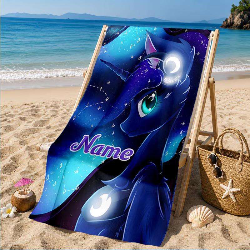 Custom Name Mythic Unicorn Dreams Beach Towel Microfiber Beach Towel, Lightweight and Quick-Dry, for Summer Travel, Swimming Pool Gift