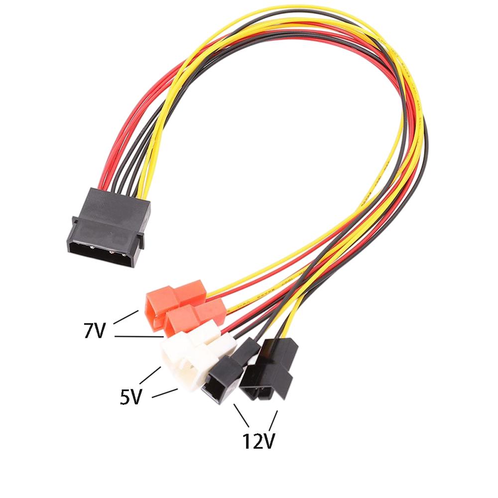 IDE 4Pin Molex to 3Pin 4 Pin Cable Fan Adapter 12V 7V 5V Computer Fan Convert Cable Splitter PC Case Fan Wire Reduce Speed Cord