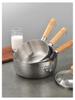 Stainless Steel Yukihira Pan: Non-Stick Milk, Soup & Noodle Pot with Wooden Handle for Baby Food & Breakfast