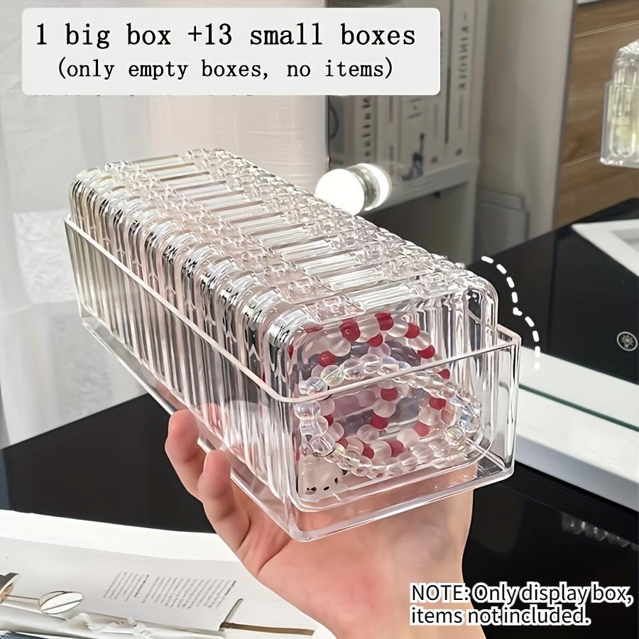

14pcs Transparent Plastic Jewelry Storage Box Organizer Set Acrylic Bracelet Jewelry Necklaces Earrings Rings Dust Display Cases