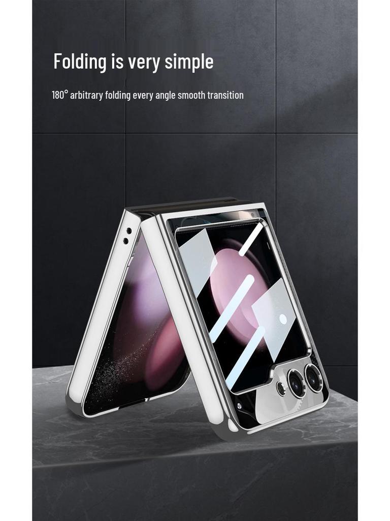 Samsung Galaxy Z Flip 5 Anti-Drop Luxury Glass Case - Full Coverage