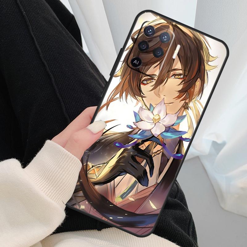 Genshin Impact Case For OPPO A54 A74 A94 A83 A91 A93 A5 A9 A31 A53 2020 A15 A52 A72 Find X5 X3 Pro Cover