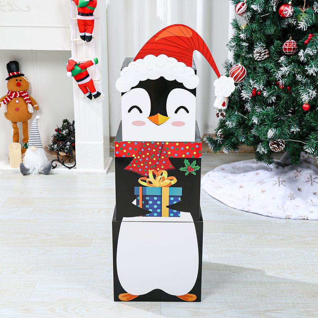 3pcs Christmas Snowman Stacking Boxes Merry Christmas Party Decoration 2026 Xmas Stacking Boxes Navidad Natal New Year Gift 2026