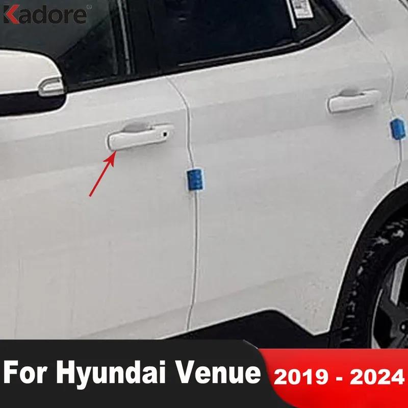 For Hyundai Venue      2024 Carbon Fiber Side Door Handle Cover Trim Decoration Overlay Car Accessories