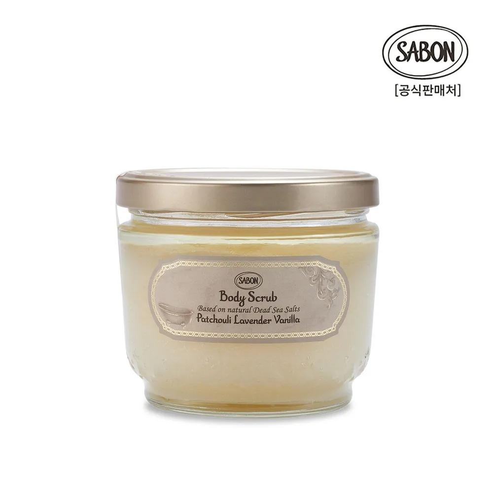 Body Scrub Patchouli Lavender Vanilla 600g + Free Wooden Scoop