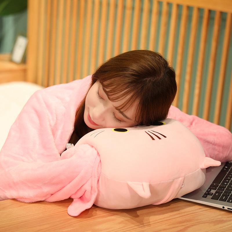 30X30Cm Down Cotton Plush Cat Pillow Stuffed Ultra Soft Cartoon Animal Round Hands Burner Back Support Plushie Gift