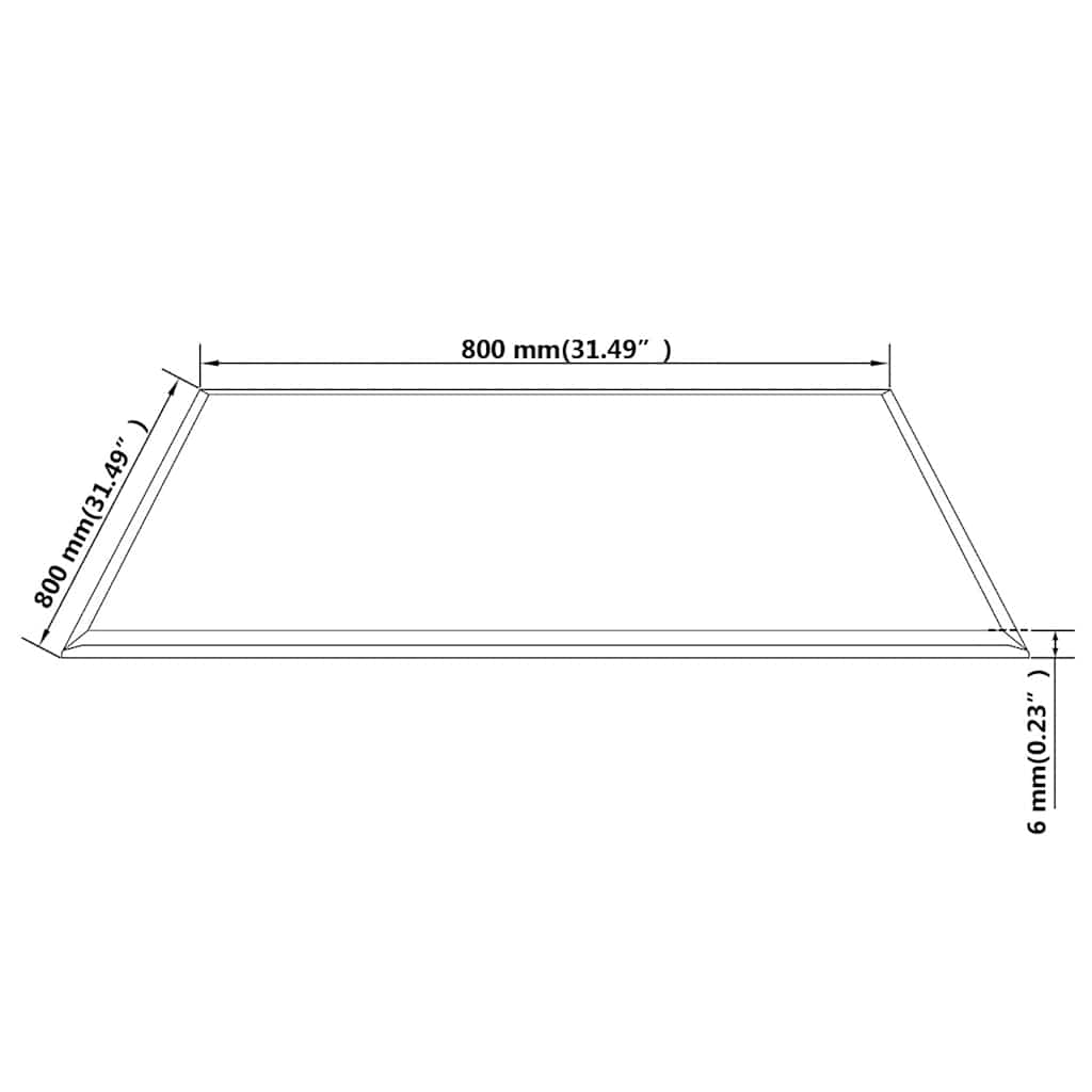 Tempered Glass Table Top Square 800 x 800 mm
