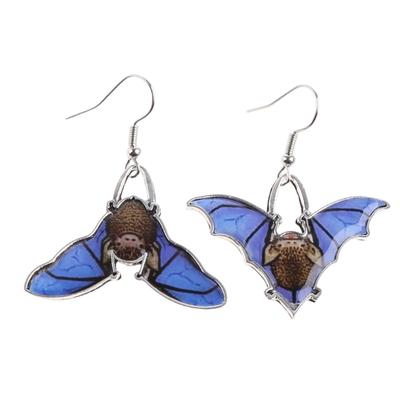 Halloween Neuheit Asymmetrische Fledermaus Ohrringe Hängend Cartoon Party Schmuck Für Frauen Mädchen Teenager Festival Anhänger Geschenk