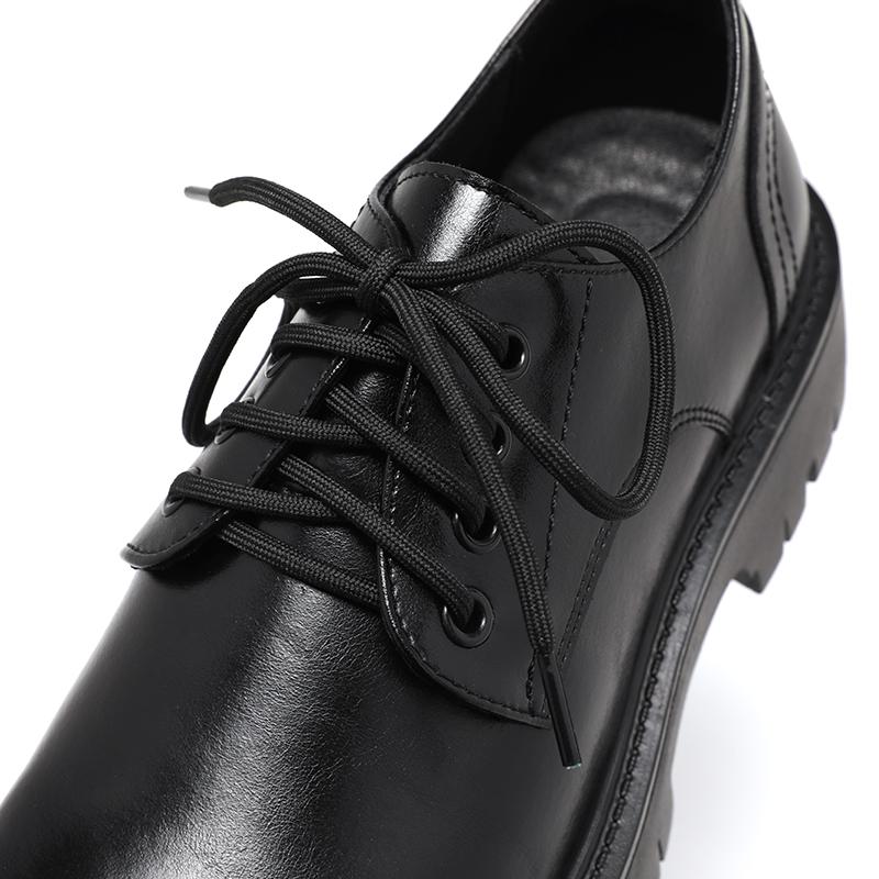 

Мужские модные тенденции, нескользящая обувь, удобная для ходьбы, кроссовки для повседневных поездок на работу, повседневные мужские кожаные туфли с толстой подошвой и большим носком 46 чёрный