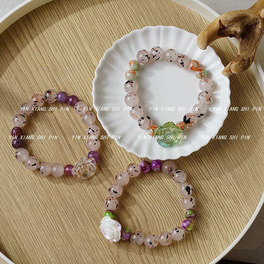 Guofeng Creative Rose Mori Cultural Play Bracelet Women's Literature New Chinese Style Student Game Bracelet Tide Handmade