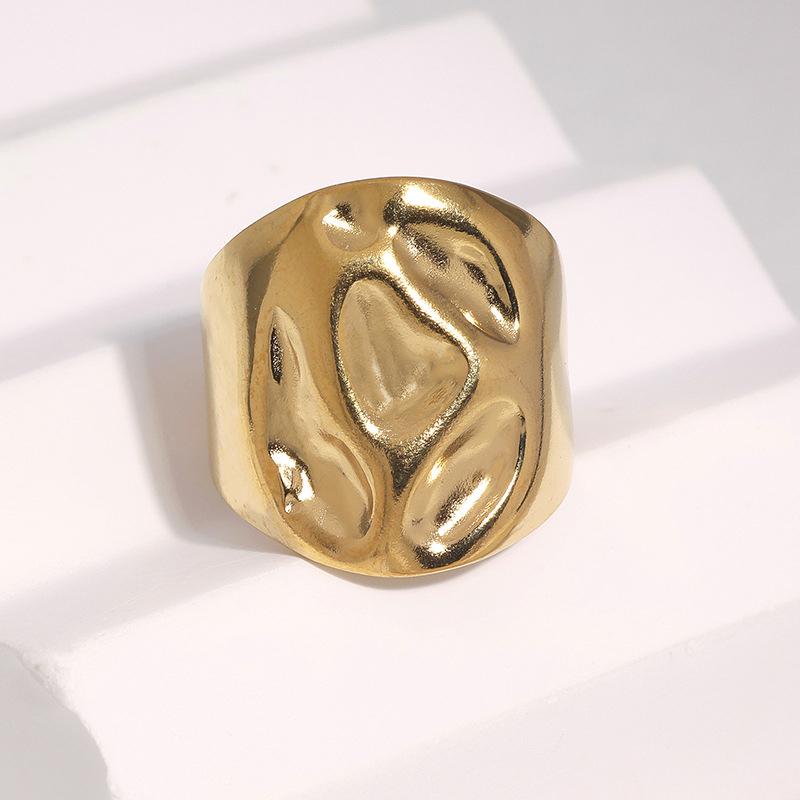 Stainless Steel Pleated Heart Open Ring for Women Men Simple Vintage Geometric Finger Ring Casual Versatile Couple Jewelry Gift