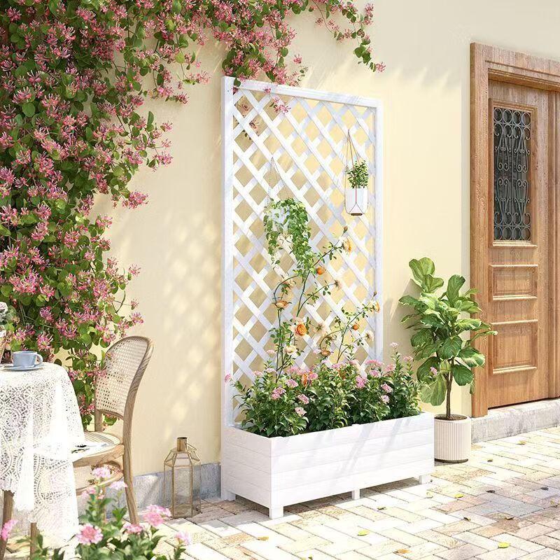 High-End Outdoor Anti-Corrosion Wood Trellis Planter