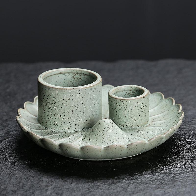 

1 шт. 4-в-1 многофункциональная керамическая курильница для благовоний, курильница Palo Santo, курильница Sage, подсвечник в стиле бохо, украшение для дома