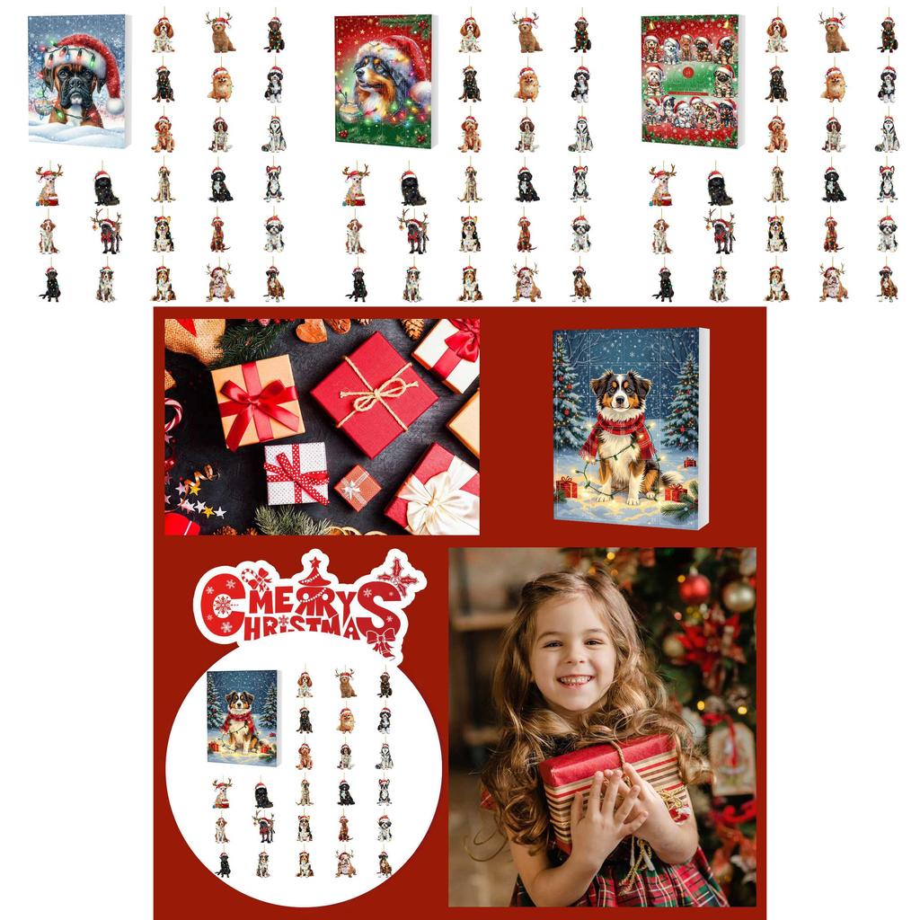 Christmas Pet Dog Seasonal Calendar With Acrylic Parts For Christmas Party Decorations