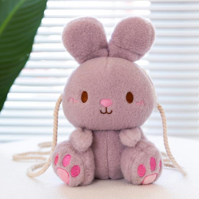 Cartoon Bunny Plush Bag Candy Multicolor Kawai Girl Creative Cute Shoulder Bag for Girls Kids