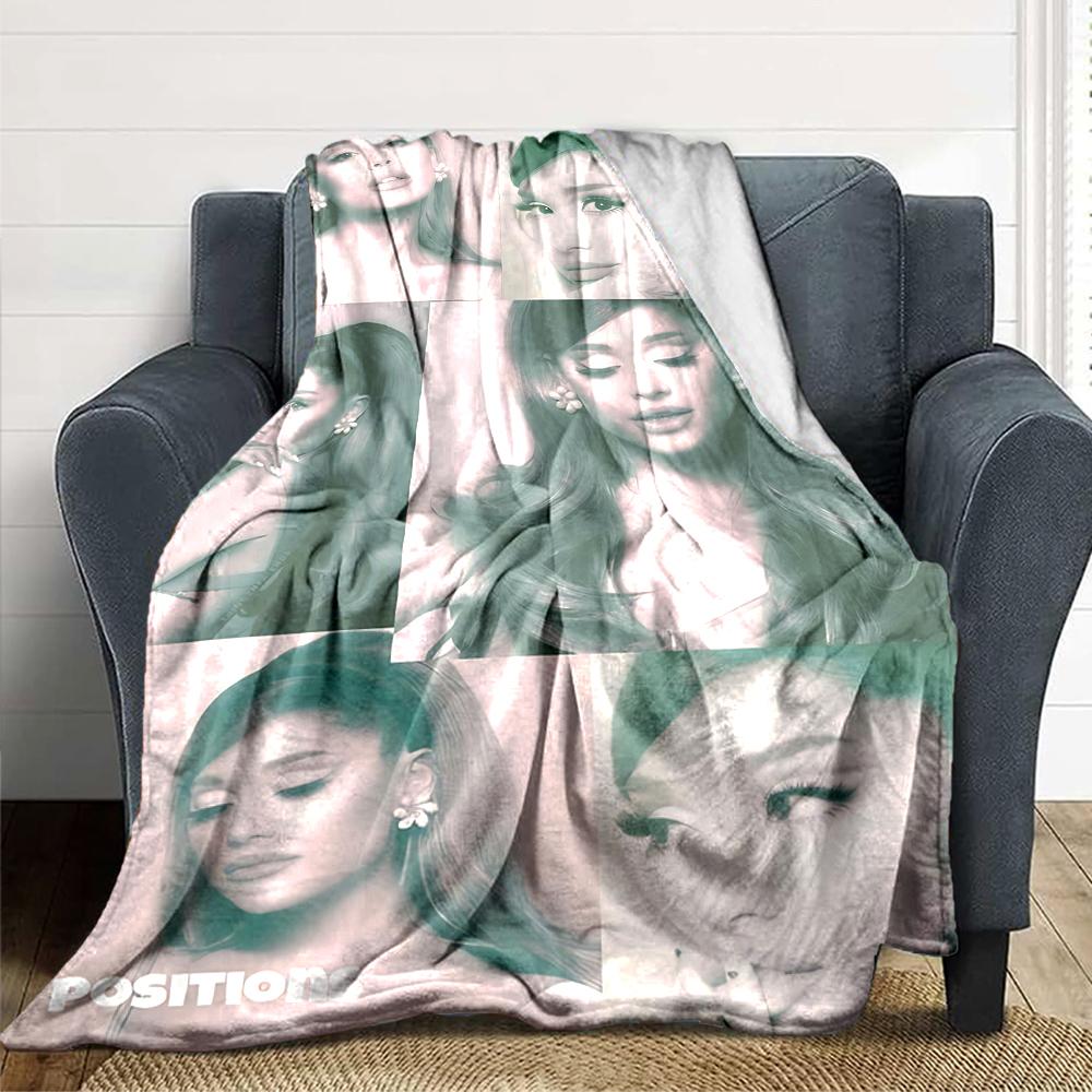 Ariana Grande Poses Blanket Soft Throw Blanket For Home Bedroom Bed Sofa Travel Office Solid Christmas Blanket
