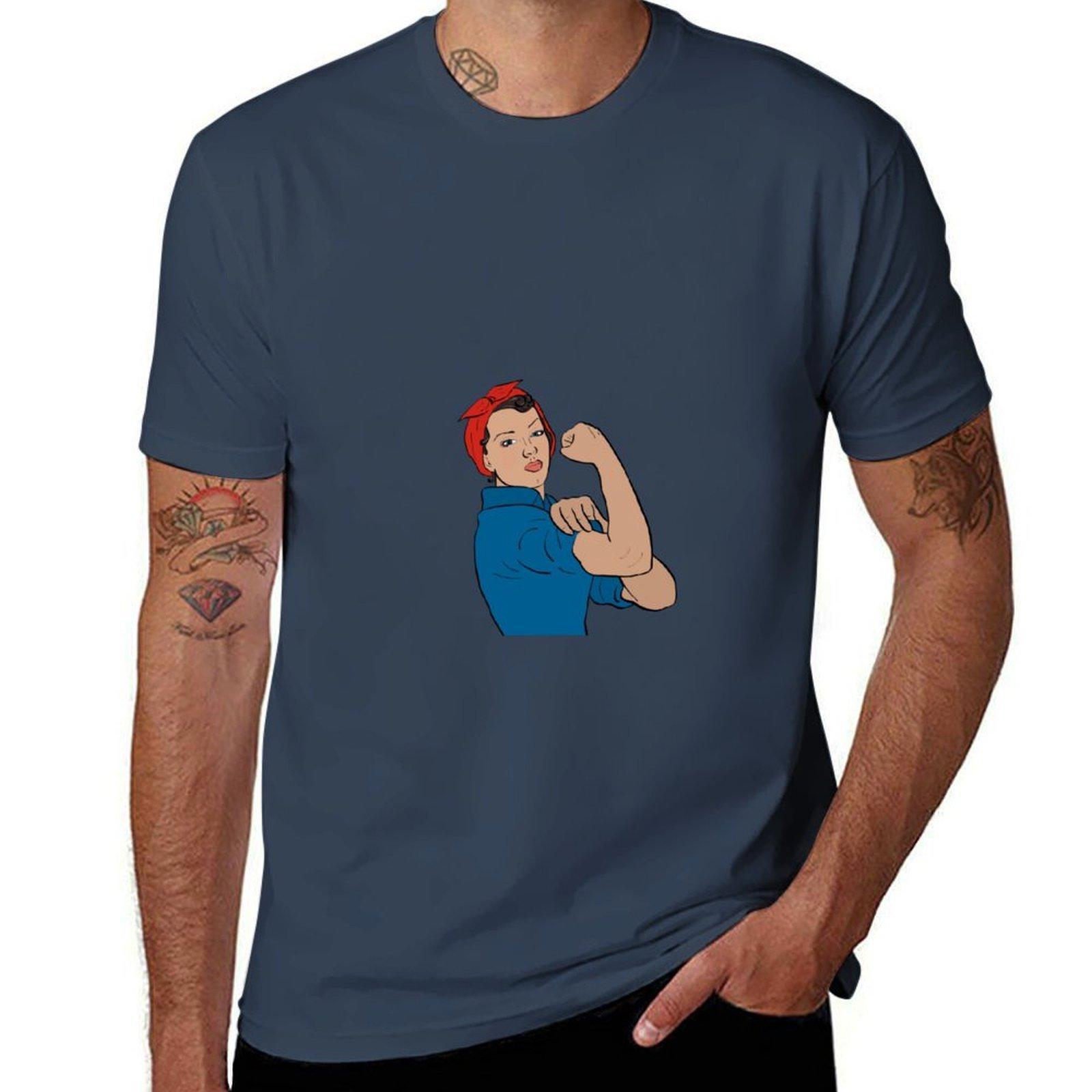 Rosie The Riveter TShirt Basic Short Sleeve Cotton Blend TShirt S