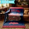 1PC Custom Name Blanket Indians Football Flannel Blankets Patterns Throw Blanket All-Season Soft Gift for Couch, Bed, Camping, Birthday Gifts