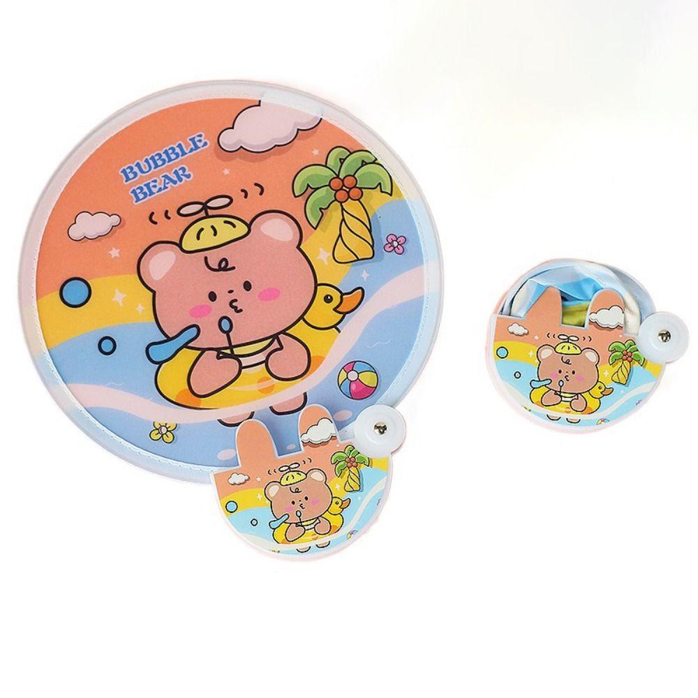 High-looking Mini Round Fan Hand-operated Portable Cloth Fan Cartoon Folding Round Fan  Home Decor