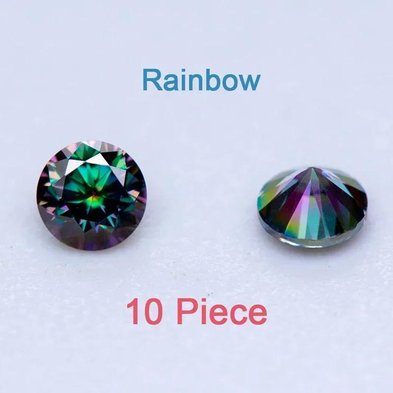 Pedras de Moissanite Múltiplas Cores Formato Redondo Tamanhos Pequenos 3,0-4,5mm VVS1 Diamantes de Laboratório Presente para Fazer Joias DIY