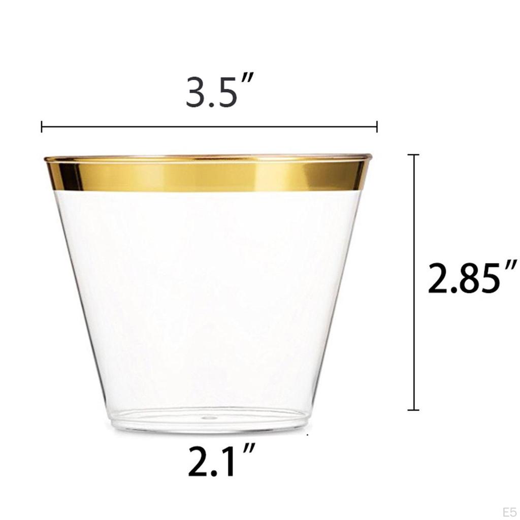 3 Cups Tumblers 9oz Whisky Glasses Disposable Drinking for Thanksgiving Mousse Cup Party