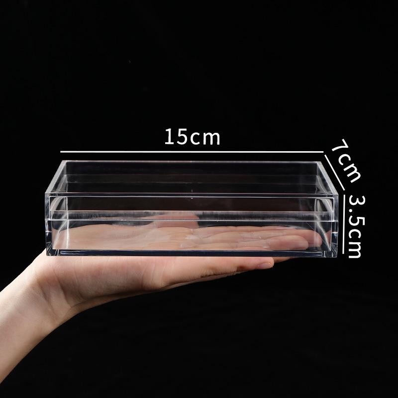 Transparent Square Acrylic Storage Box for Figures - Dustproof Food-grade Plastic, PS Wedding Candy Box with Lid