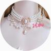 Retro Palace European Lolita Pearl Necklace Clavicle Chain Vintage Gothic Rococo Style Wedding Princess Necklace Accessories