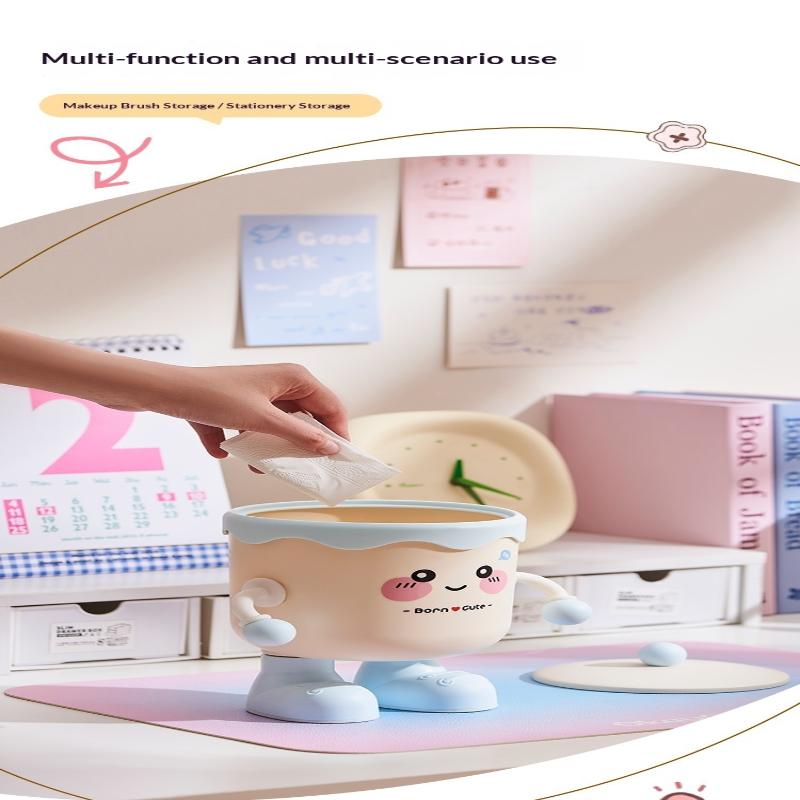DIY Cartoon Stifthalter Kunststoff Aufbewahrungshalter Für Büro Schreibtischaufbewahrung Abfalleimer Make-up-Pinsel-Aufbewahrung