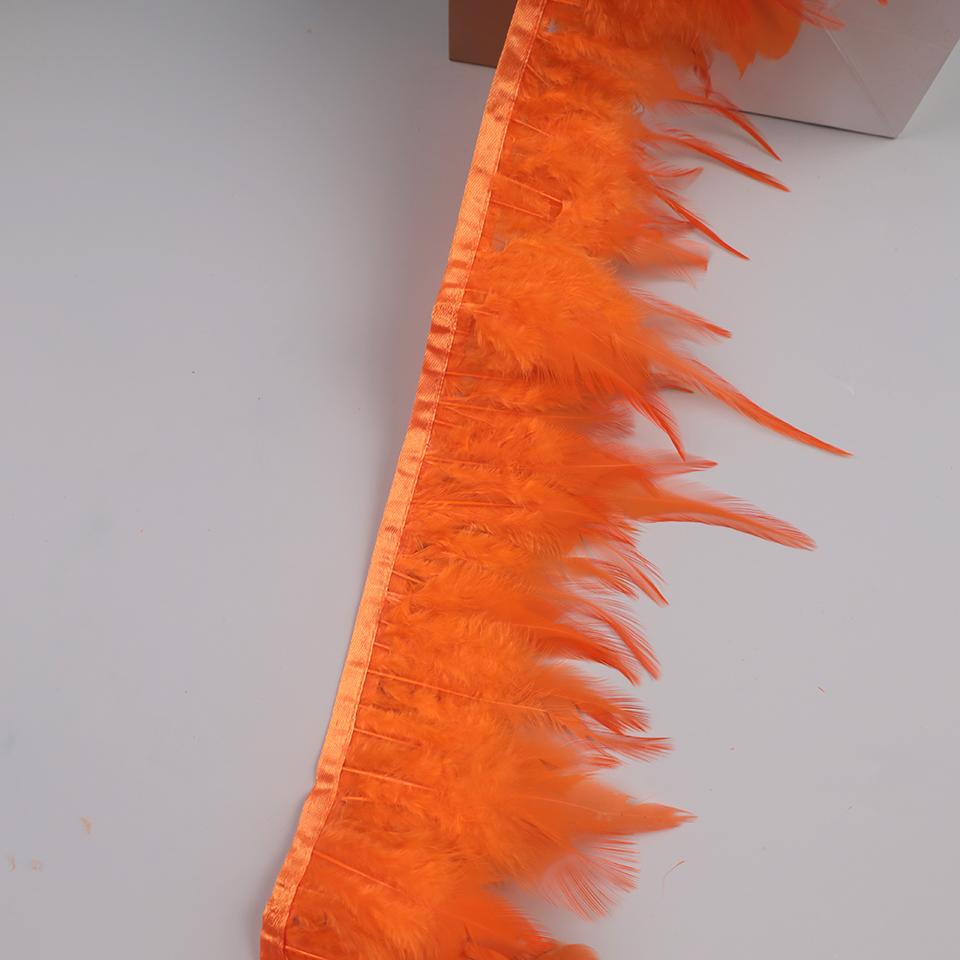 10Meters Hackle Feather Trim Rooster Neck Feather Ribbon Pheasant Feathers Fringe for Crafts Accessories Sewing Decoration