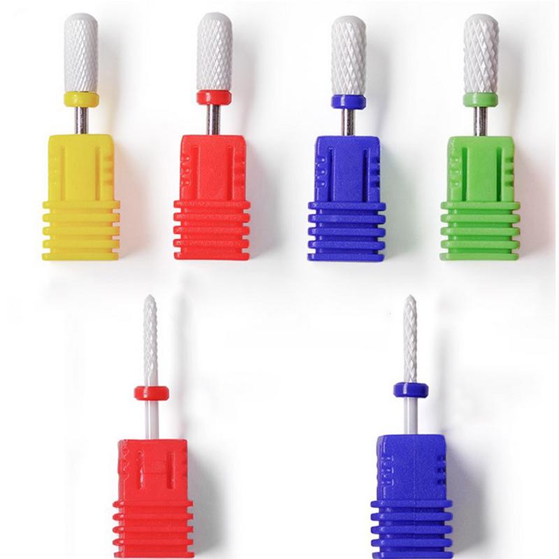 Ceramic Nail Drill Bit Art Smooth Flat Top Rotary Manicure Pedicure 3/32" Shank