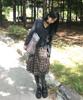 RONRON Check Flare Banding Midi Skirt Brown