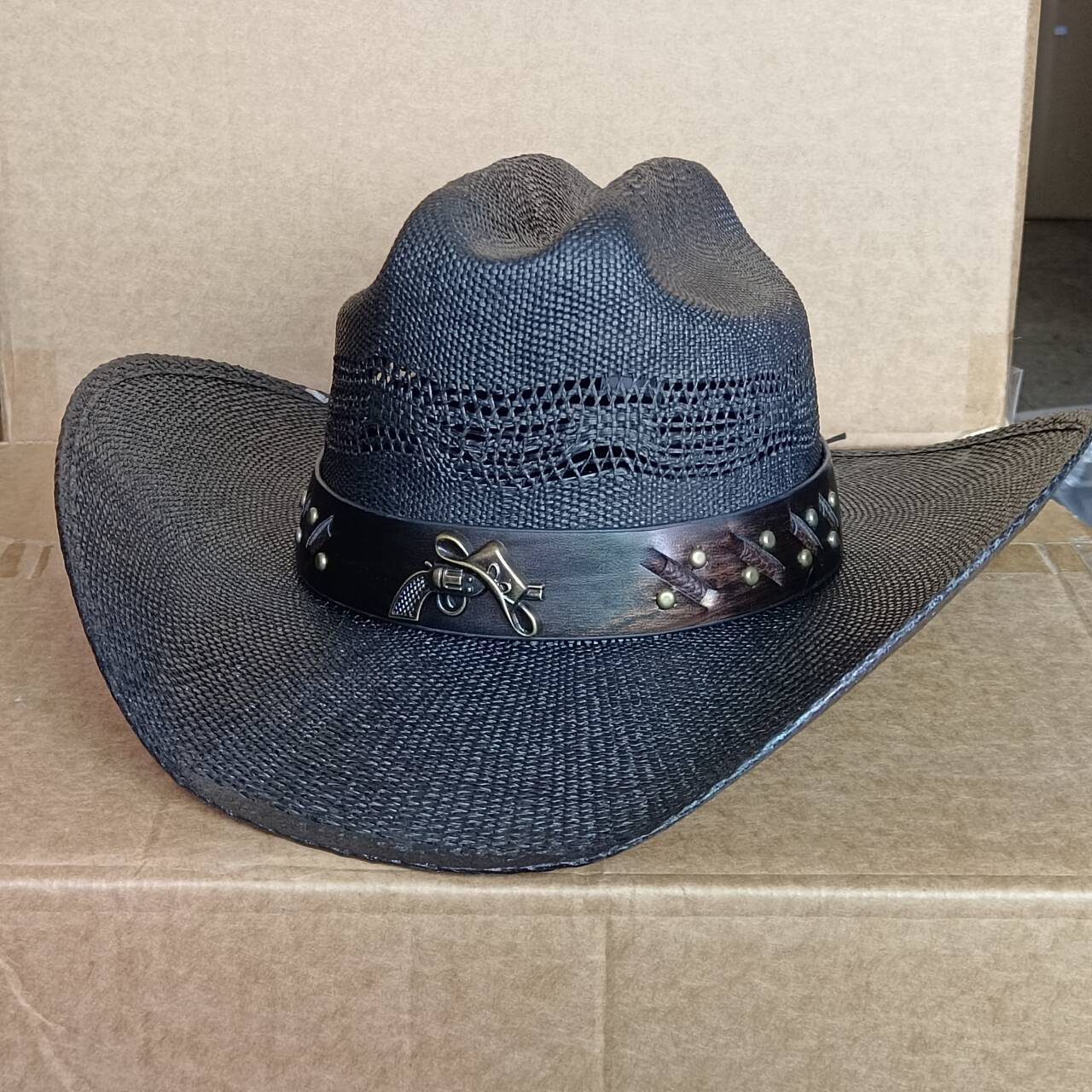 Garden Supplies My Women's Straw Cowboy Hat Men Stiff Wide Brim Pasture Straw Hat Cowboy Solid Summer Sun Hat Sombrero Vaquero Hombre Sombreros Vaq 55-58Cm