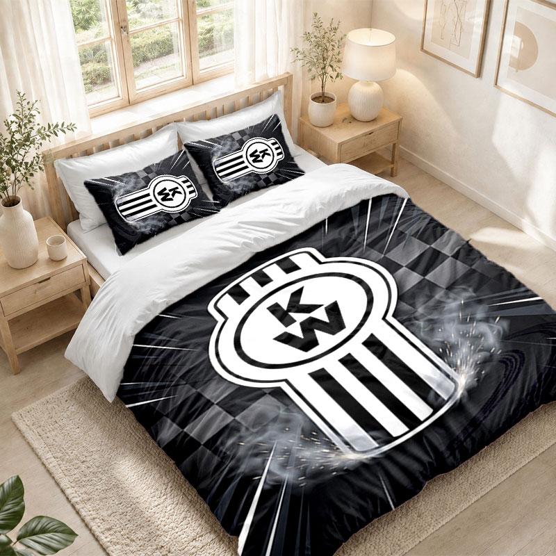 Bedding Set 1 Duvet Cover 2 Pillowcases Kenworth Print Bedroom Home Decoration