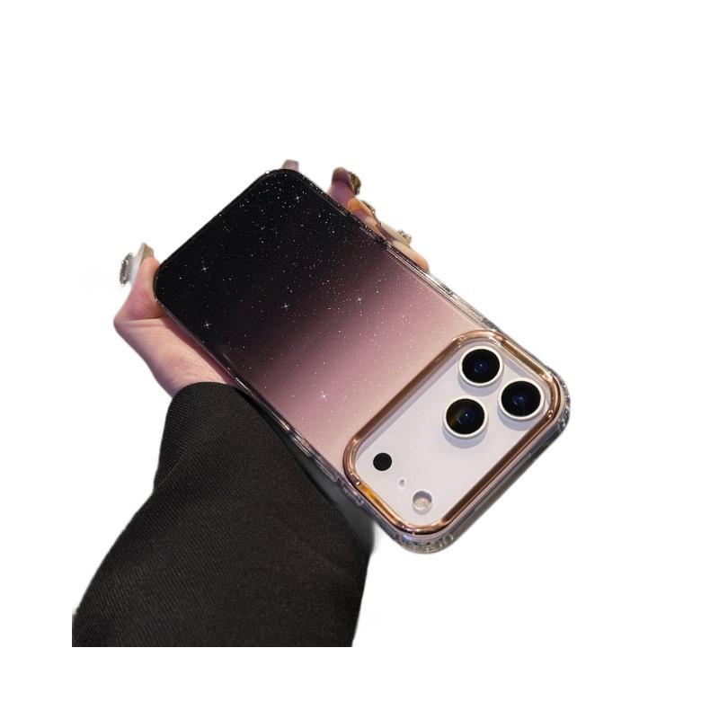 Applicable To IPhone17PROMAX Transparent Gradient Phone Case Apple 16 Acrylic PC Large Hole Anti Fall Protection Case