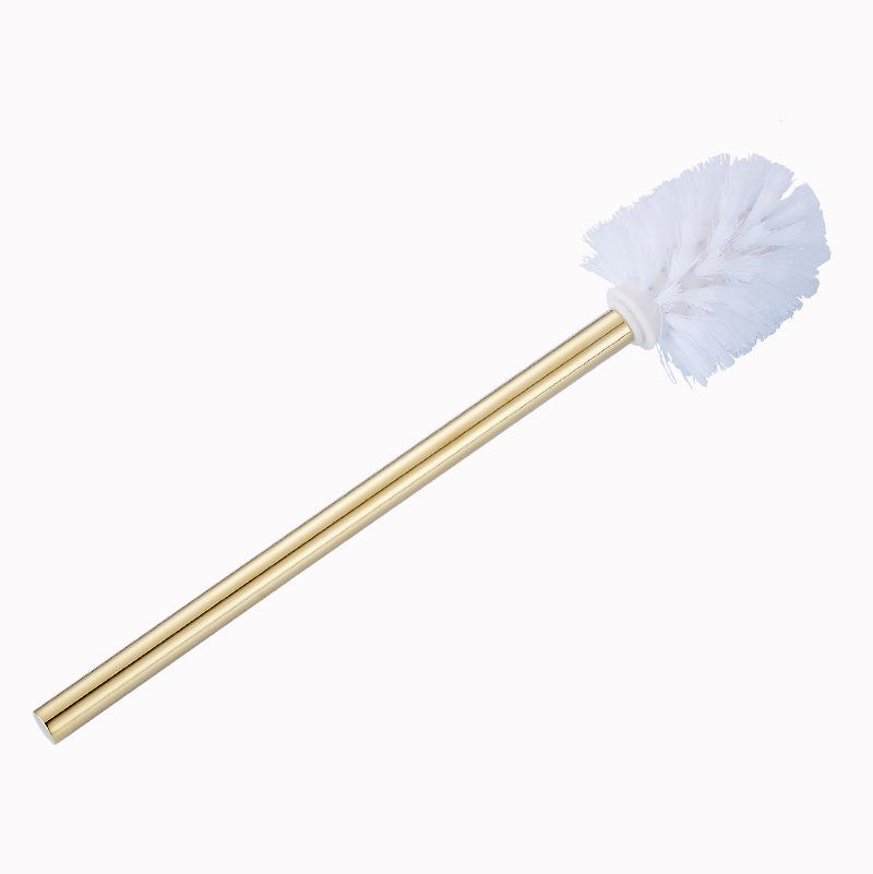 Gold Bathroom Toilet Brush with Long Handle and Soft Bristles