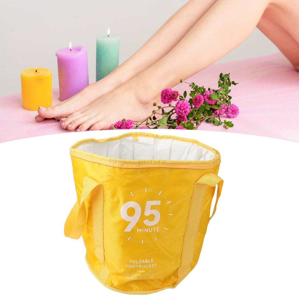 Collapsible Foot Soaking Bath Bag Portable Wat proof Insulated Foot Bath for Home Pedicure Basin With Lid