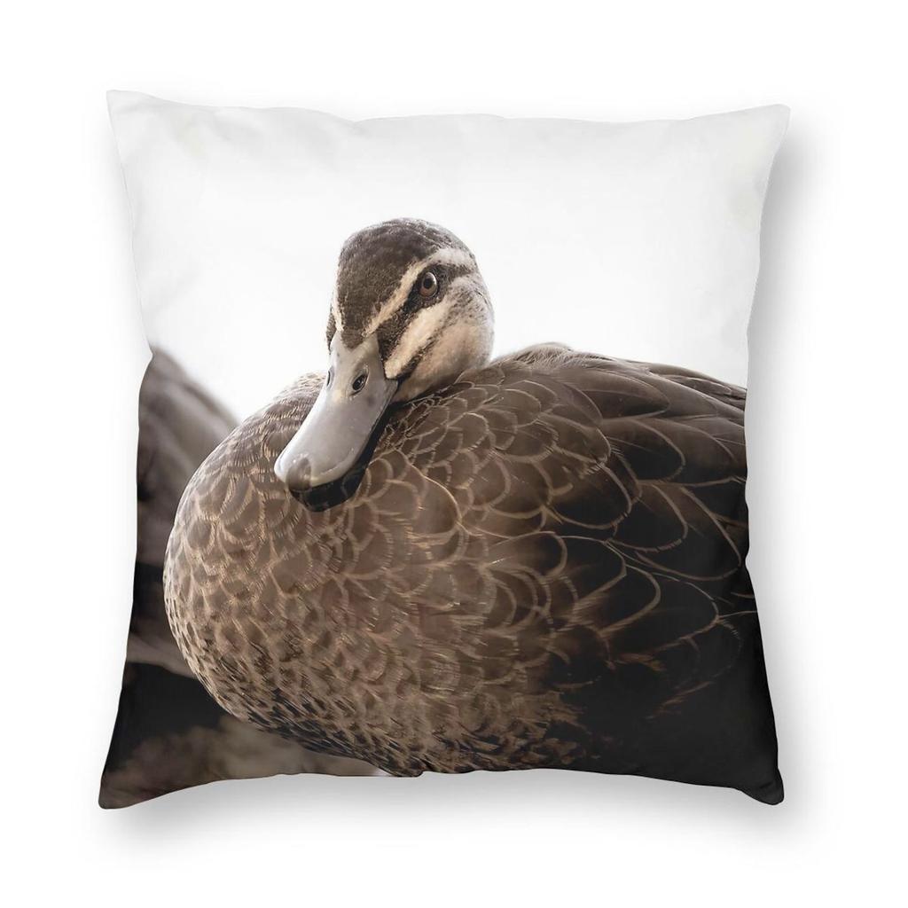 Pacific Black Duck Orb Duck Square Pillowcase Polyester Linen Velvet Creative Zip Decor Pillow Case Sofa Cushion Cover