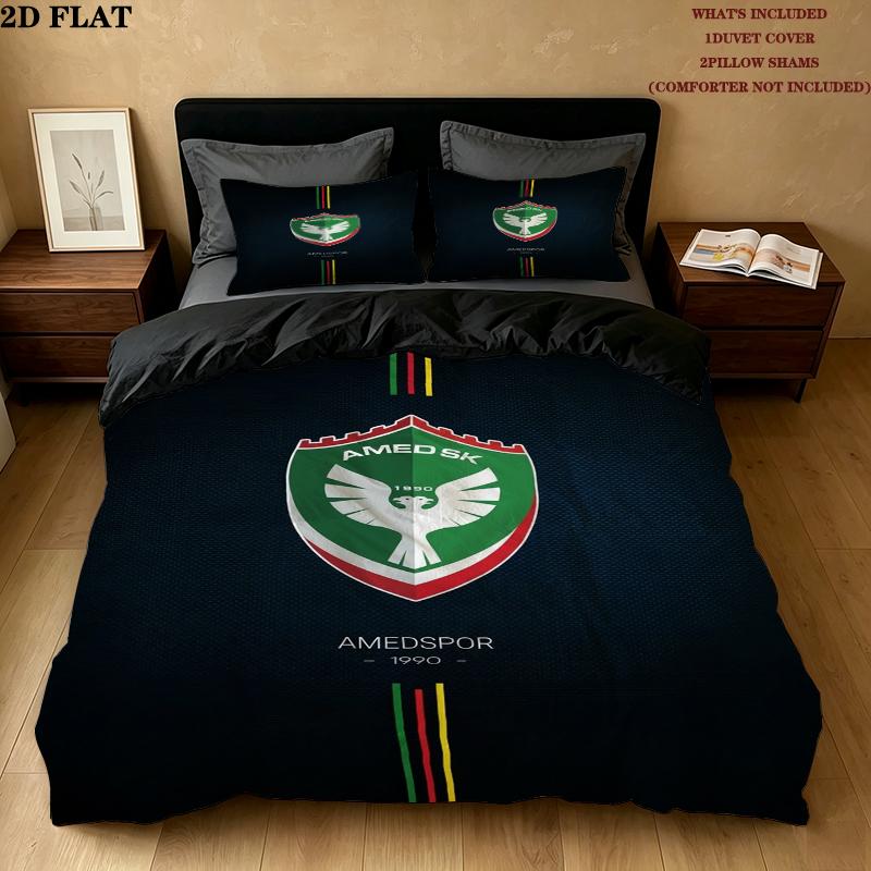 Amedspor Muster Bettwäsche Steppdecken-Set Bettdeckenbezug Kissenbezug Heimdekoration Geburtstagsgeschenk (1 * Bettbezug + 2 * Kissenbezug ohne Füllung) 135x200cm brown