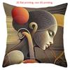 Stylish Women'S Face Printed 2D Cushion Pillow Covers Polyester Pillowcase, Sofa Decorative Cushion Cov Headboard Pillow