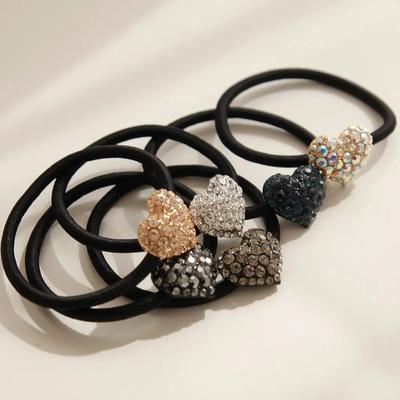 J Lauren Cubic Heart Pendant Hair Tie H01155
