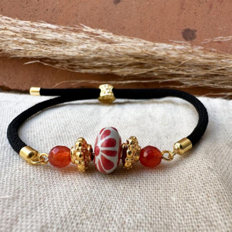 Bohemian Ethnic Style Glazed Bracelet Retro Fashion Adjustable Hand-Woven Couple Bracelet