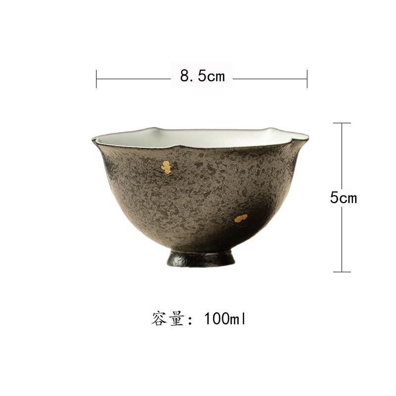 

100ml Sprinkle Gold Teacup Retro Tea Bowl Water Jug Tea-tasting Meditation Cup Chazhan Master Cups Cha Accessories Ornaments As Your Choose