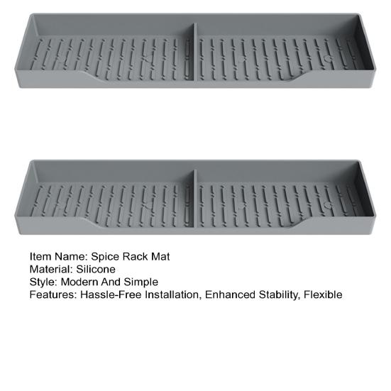 15 Inch Magnetic Spice Rack Mat Flexible Silicone Stove Top Organizer Pad No Installation Heat Resistant Non-Slip Kitchen Gadgets