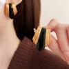 Women French Vintage Drop Oil Geometric Necklace Irregular Earring Jewelry Accessories