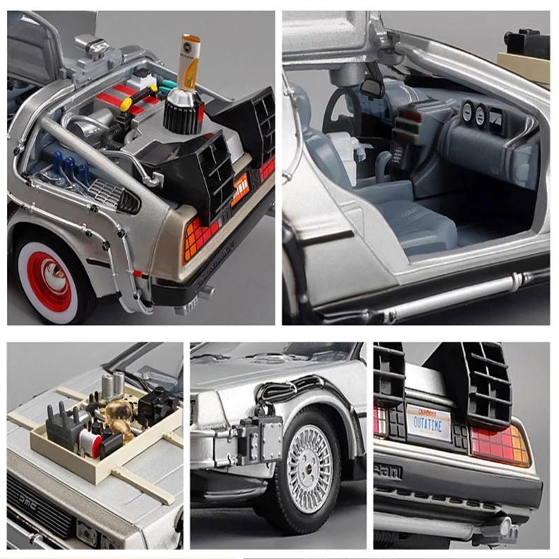 Welly 1:24 DMC-12 DeLorean Time Machine Back to the Future Alloy Race Car Model Diecast Metal Sports Car Vehicle Model Kids Gift