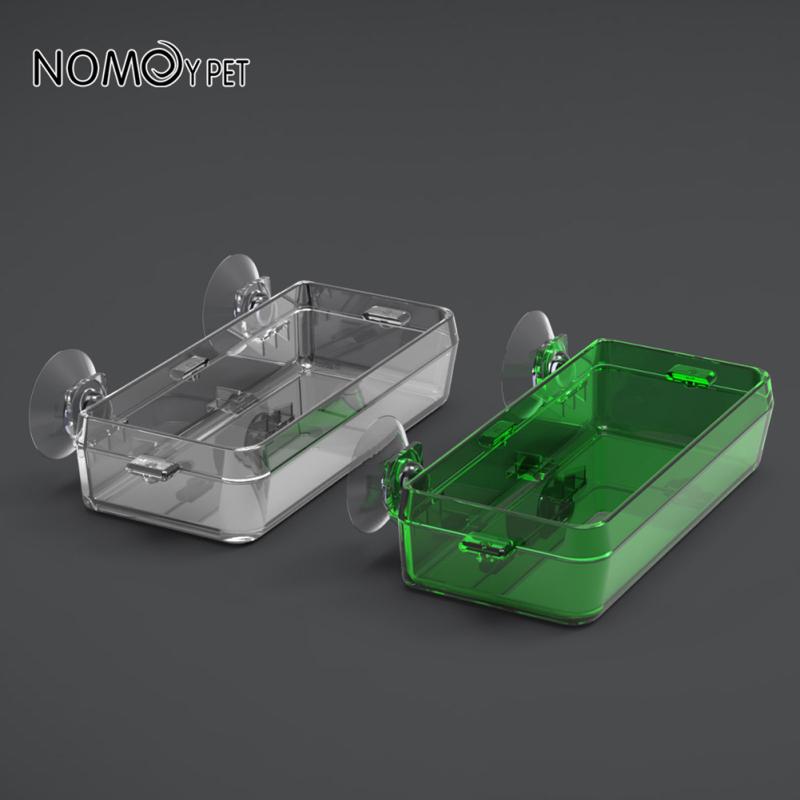 Reptil Transparent Mater Anti-escape Food Bowl Worm Live Container med sterke sugekopper Pet