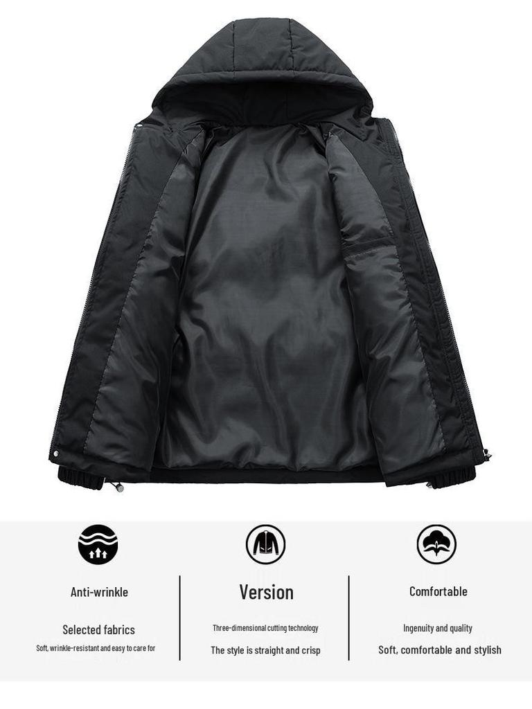 Men's Plus Size M-8XL Winter Cotton Hooded Puffer Jacket - Thick, Loose Fit for Couples