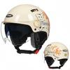 Motorcycle Half Helmet FourSeason Lightweight ImpactResistant Headwear for Women, Commuters,